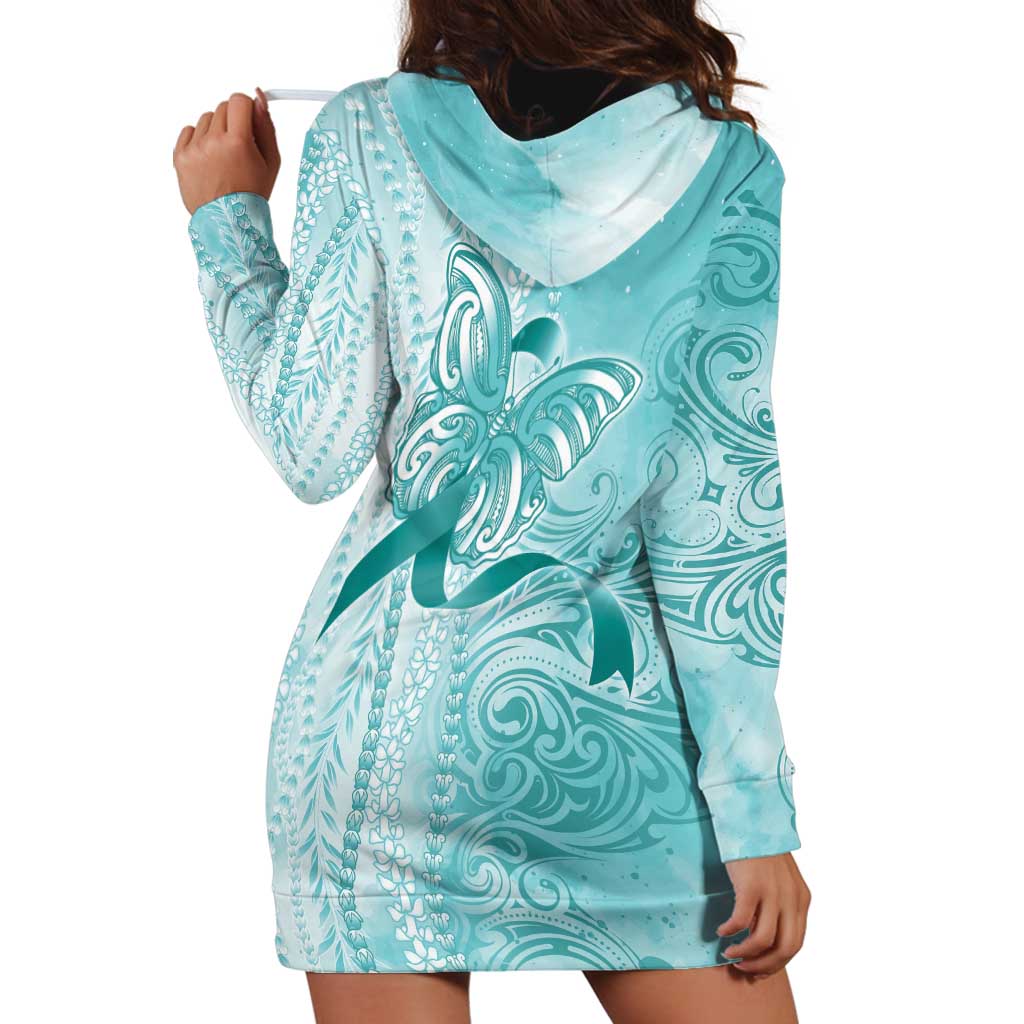 PTSD Awareness Hoodie Dress Maile Pikake Lokelani Crown Flower Lei Inspired LT9 - Polynesian Pride