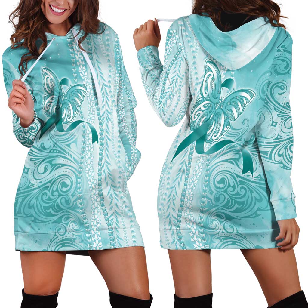 PTSD Awareness Hoodie Dress Maile Pikake Lokelani Crown Flower Lei Inspired LT9 - Polynesian Pride