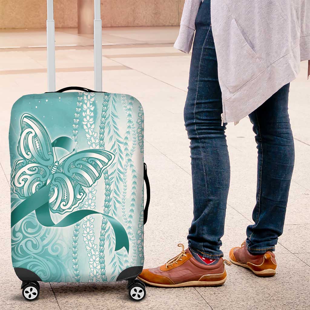 PTSD Awareness Luggage Cover Maile Pikake Lokelani Crown Flower Lei Inspired