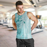 PTSD Awareness Men Tank Top Maile Pikake Lokelani Crown Flower Lei Inspired LT9 Teal - Polynesian Pride