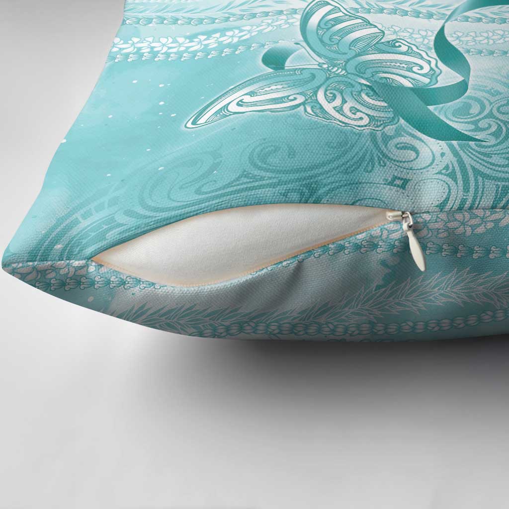 PTSD Awareness Pillow Cover Maile Pikake Lokelani Crown Flower Lei Inspired LT9 - Polynesian Pride