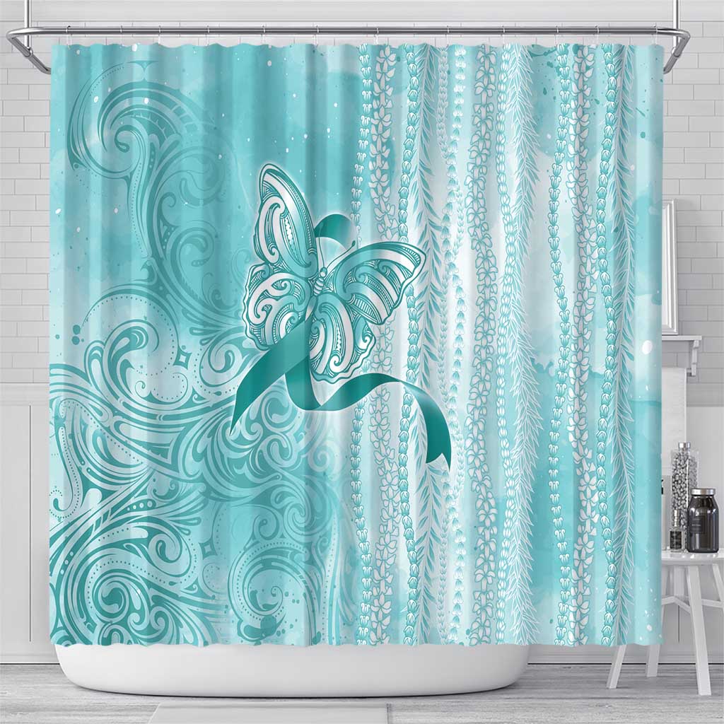 PTSD Awareness Shower Curtain Maile Pikake Lokelani Crown Flower Lei Inspired LT9 - Polynesian Pride