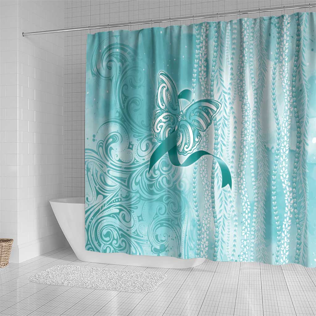 PTSD Awareness Shower Curtain Maile Pikake Lokelani Crown Flower Lei Inspired LT9 - Polynesian Pride