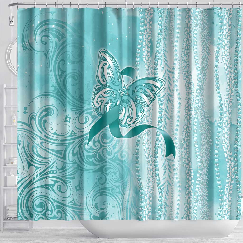 PTSD Awareness Shower Curtain Maile Pikake Lokelani Crown Flower Lei Inspired LT9 - Polynesian Pride