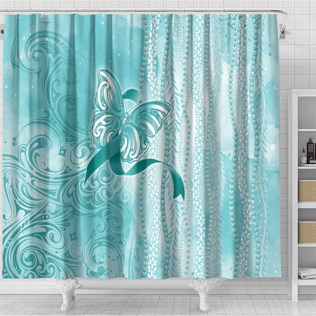 PTSD Awareness Shower Curtain Maile Pikake Lokelani Crown Flower Lei Inspired LT9 - Polynesian Pride