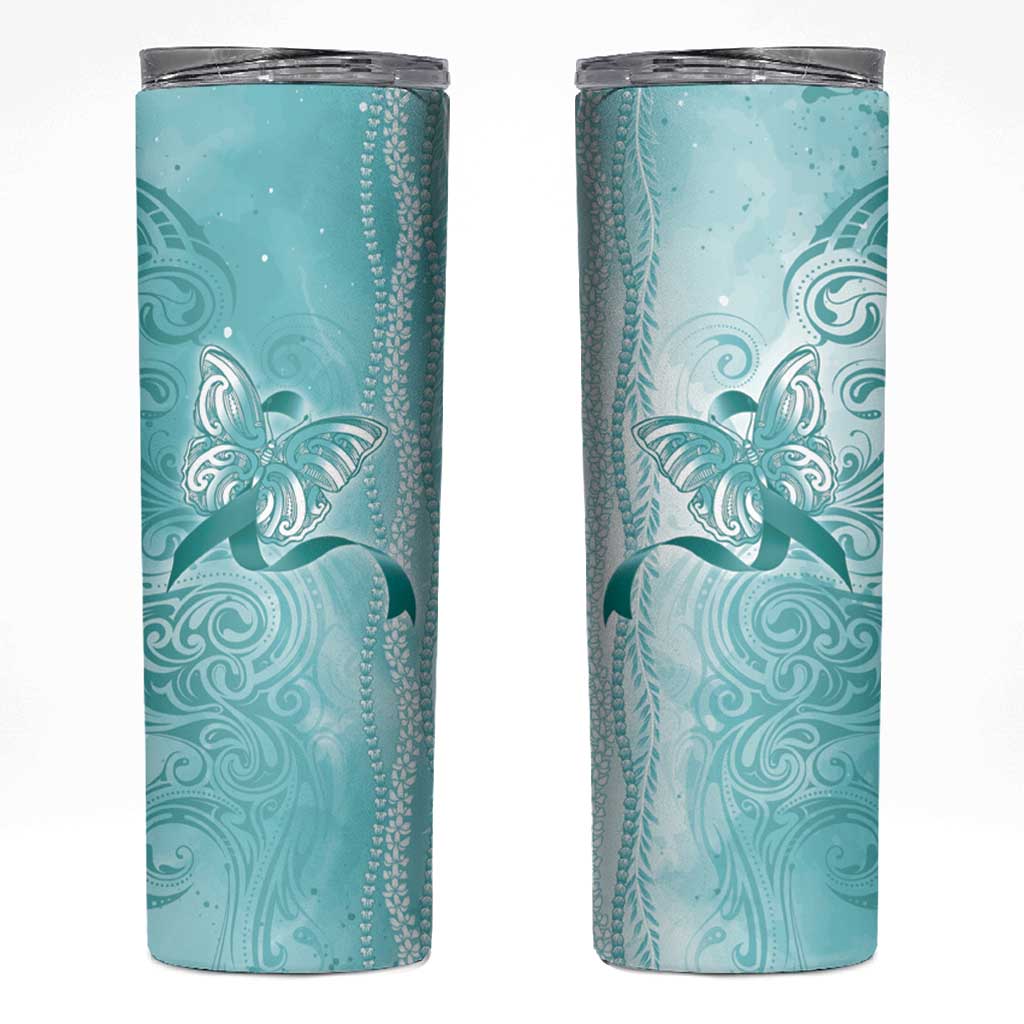 PTSD Awareness Skinny Tumbler Maile Pikake Lokelani Crown Flower Lei Inspired