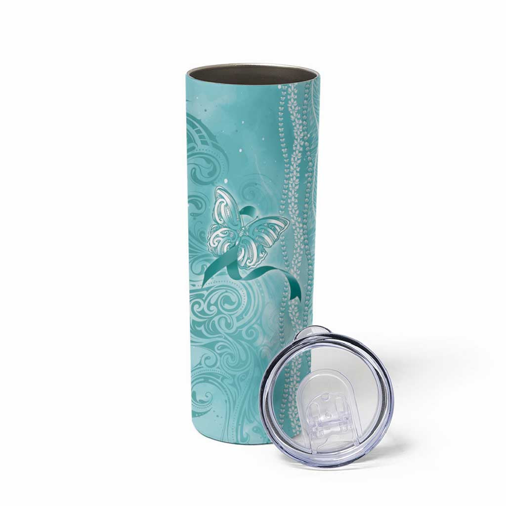 PTSD Awareness Skinny Tumbler Maile Pikake Lokelani Crown Flower Lei Inspired