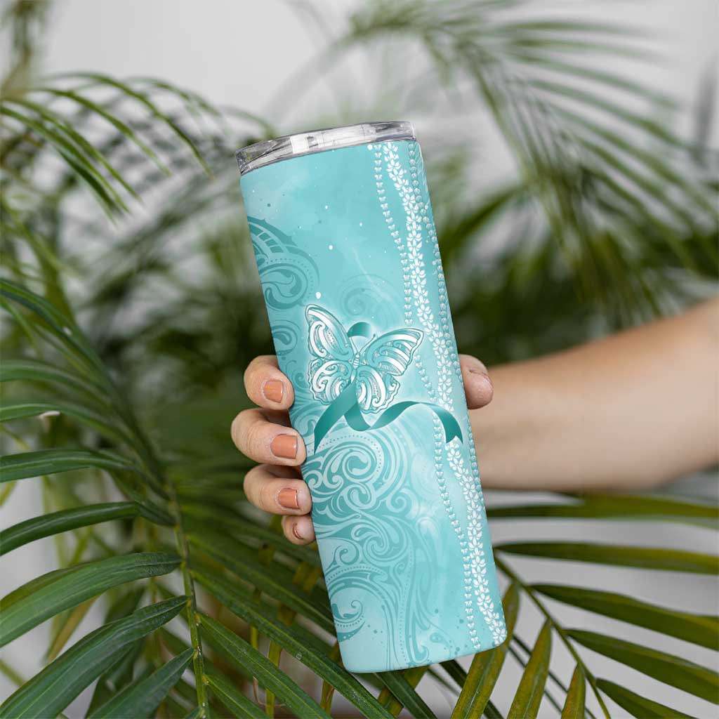 PTSD Awareness Skinny Tumbler Maile Pikake Lokelani Crown Flower Lei Inspired