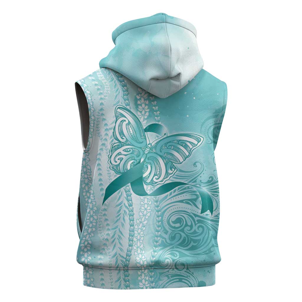 PTSD Awareness Sleeveless Hoodie Maile Pikake Lokelani Crown Flower Lei Inspired LT9 - Polynesian Pride
