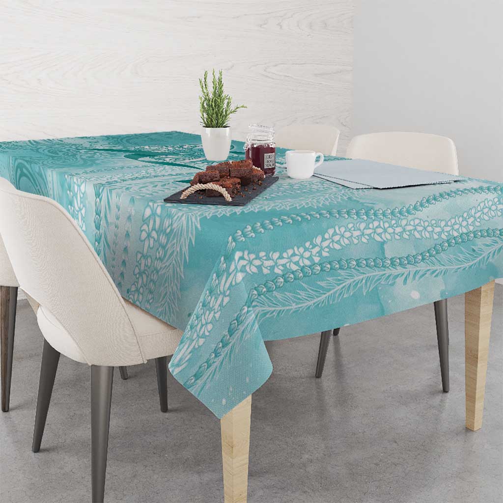 PTSD Awareness Tablecloth Maile Pikake Lokelani Crown Flower Lei Inspired