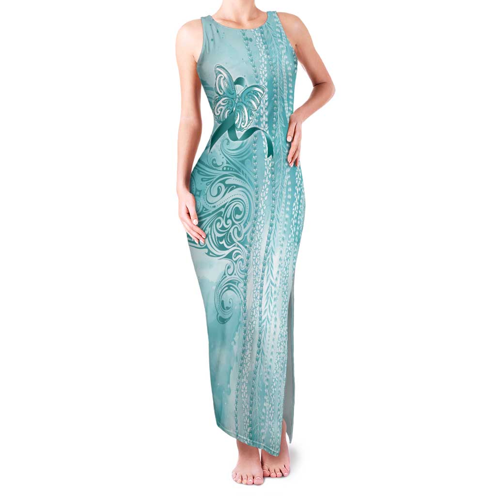 PTSD Awareness Tank Maxi Dress Maile Pikake Lokelani Crown Flower Lei Inspired