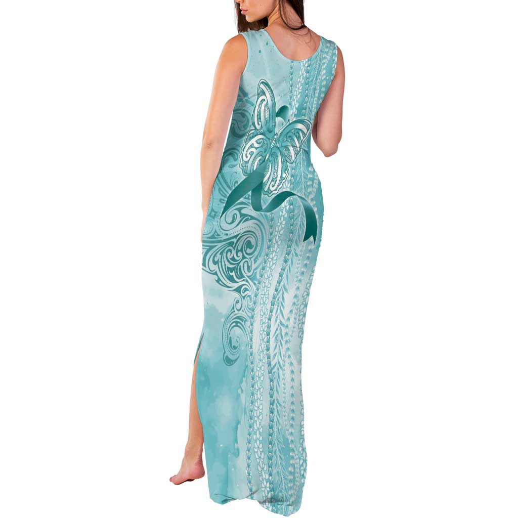 PTSD Awareness Tank Maxi Dress Maile Pikake Lokelani Crown Flower Lei Inspired
