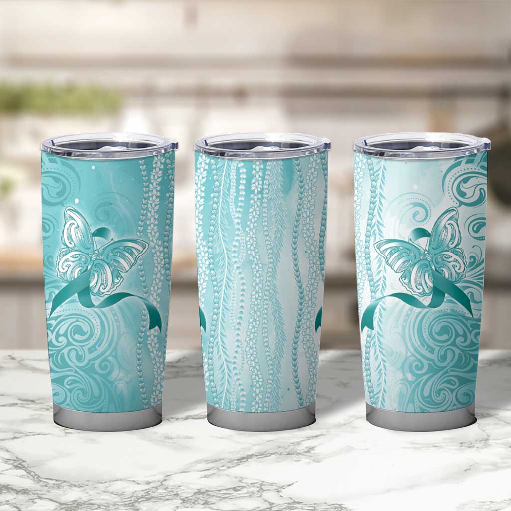 PTSD Awareness Tumbler Cup Maile Pikake Lokelani Crown Flower Lei Inspired