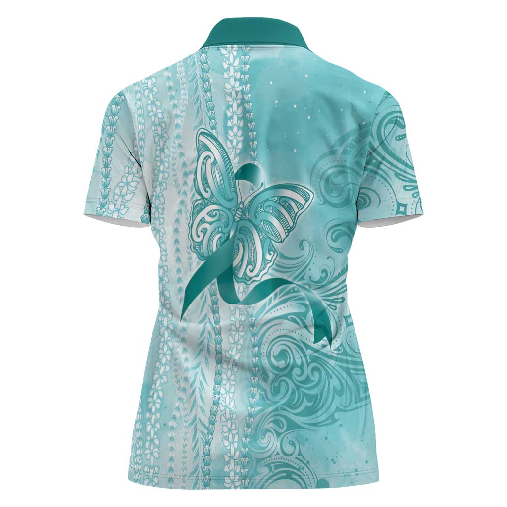 PTSD Awareness Women Polo Shirt Maile Pikake Lokelani Crown Flower Lei Inspired