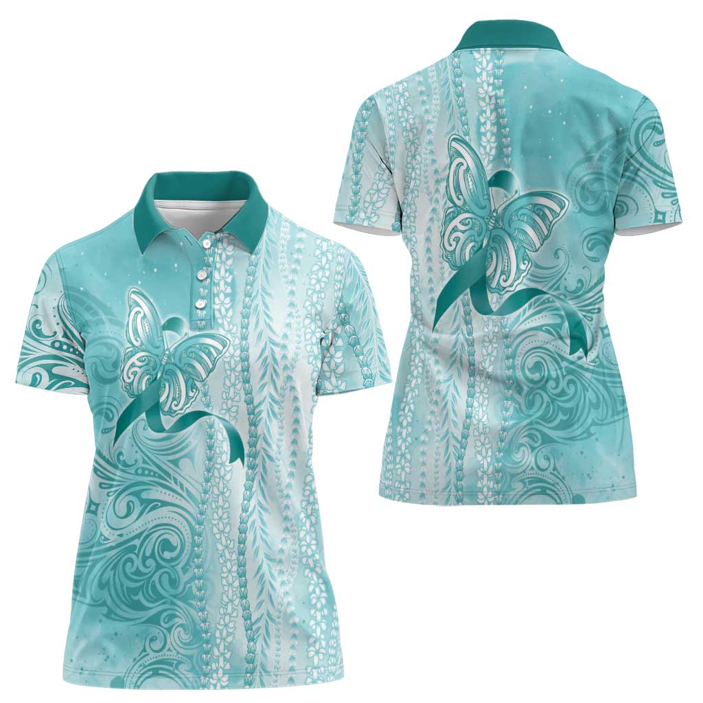 PTSD Awareness Women Polo Shirt Maile Pikake Lokelani Crown Flower Lei Inspired