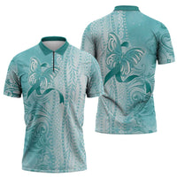 PTSD Awareness Zipper Polo Shirt Maile Pikake Lokelani Crown Flower Lei Inspired LT9 - Polynesian Pride