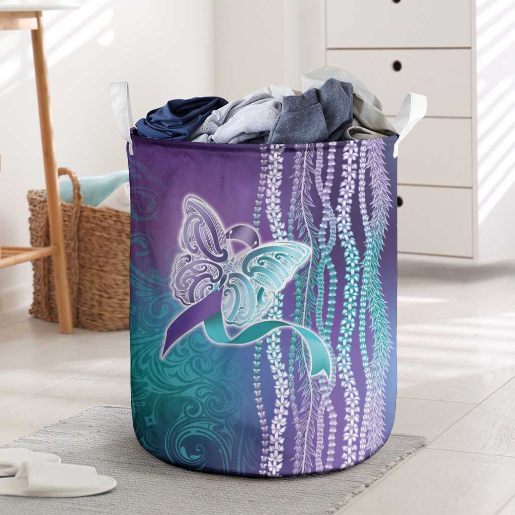Suicide Prevention Awareness Laundry Basket Maile Pikake Lokelani Crown Flower Lei Inspired LT9 Multicolor - Polynesian Pride
