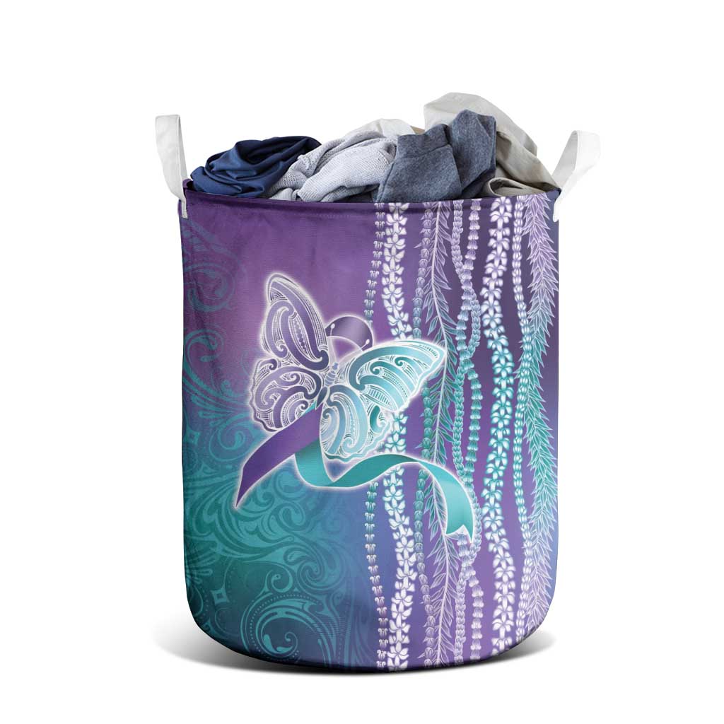 Suicide Prevention Awareness Laundry Basket Maile Pikake Lokelani Crown Flower Lei Inspired LT9 - Polynesian Pride