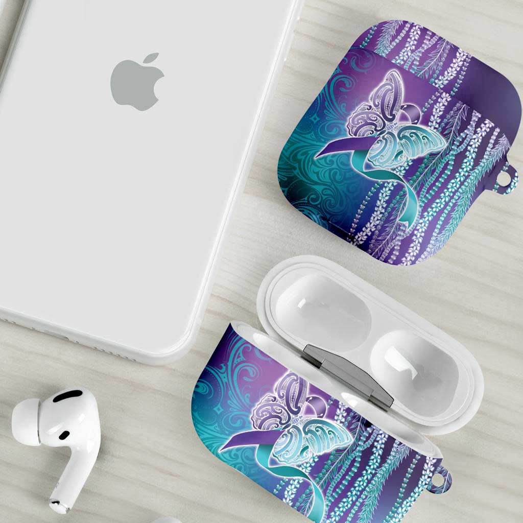 Suicide Prevention Awareness AirPods Case Maile Pikake Lokelani Crown Flower Lei Inspired