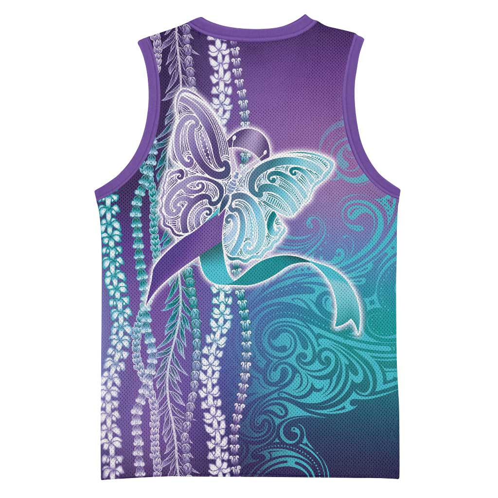 Suicide Prevention Awareness Basketball Jersey Maile Pikake Lokelani Crown Flower Lei Inspired LT9 - Polynesian Pride