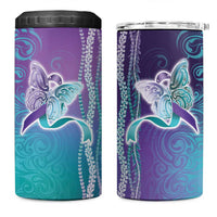 Suicide Prevention Awareness 4 in 1 Can Cooler Tumbler Maile Pikake Lokelani Crown Flower Lei Inspired
