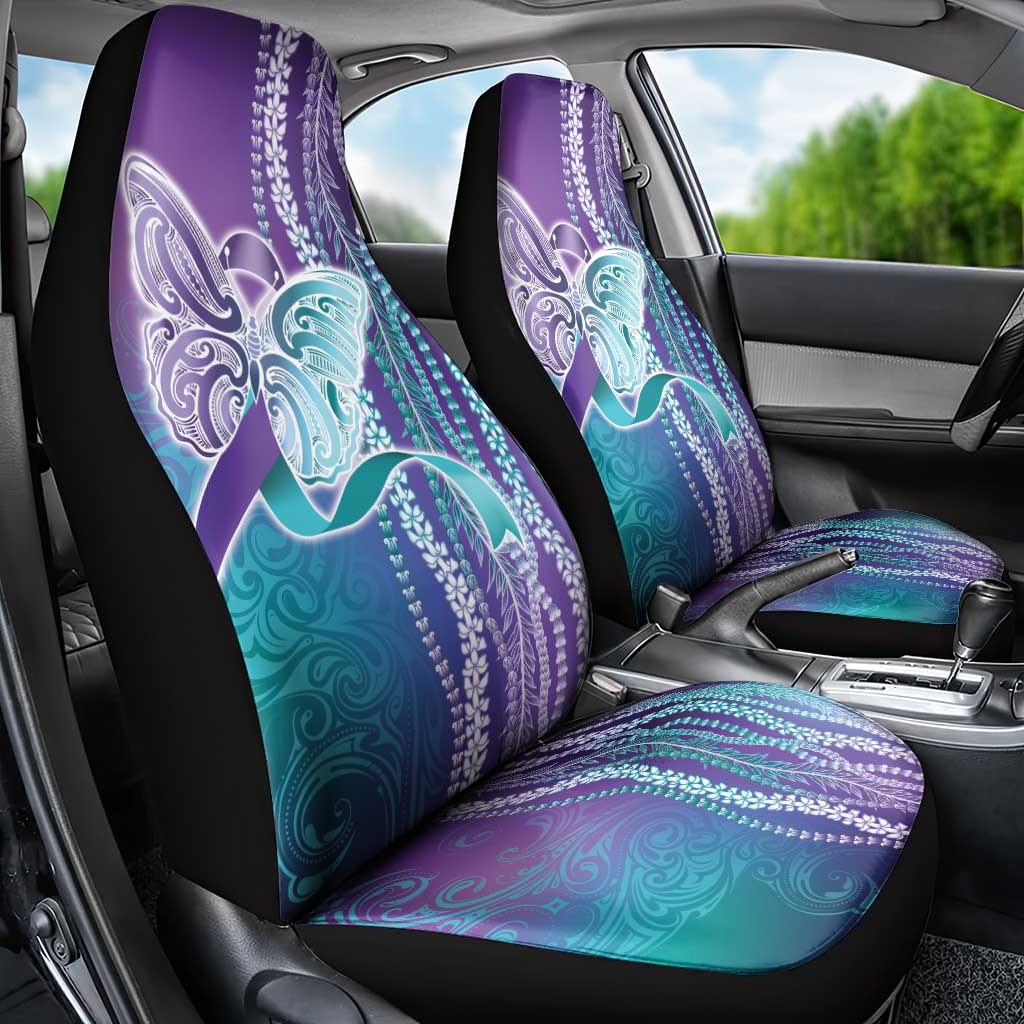 Suicide Prevention Awareness Car Seat Cover Maile Pikake Lokelani Crown Flower Lei Inspired LT9 - Polynesian Pride