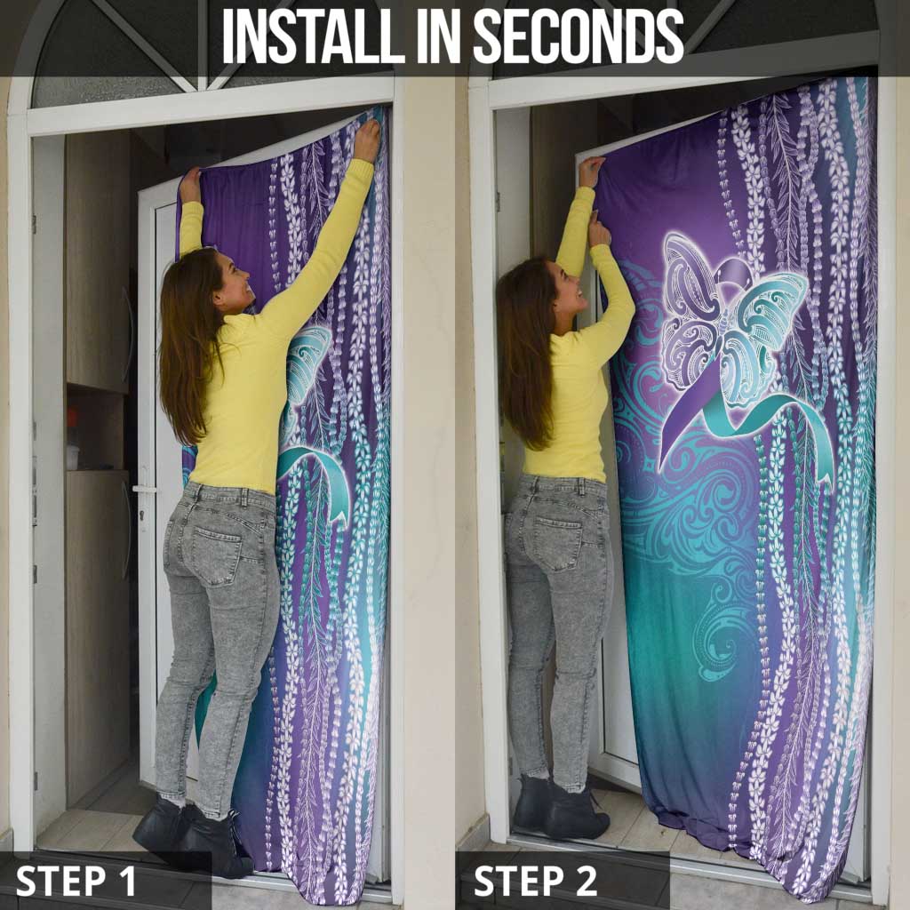 Suicide Prevention Awareness Door Cover Maile Pikake Lokelani Crown Flower Lei Inspired LT9 - Polynesian Pride