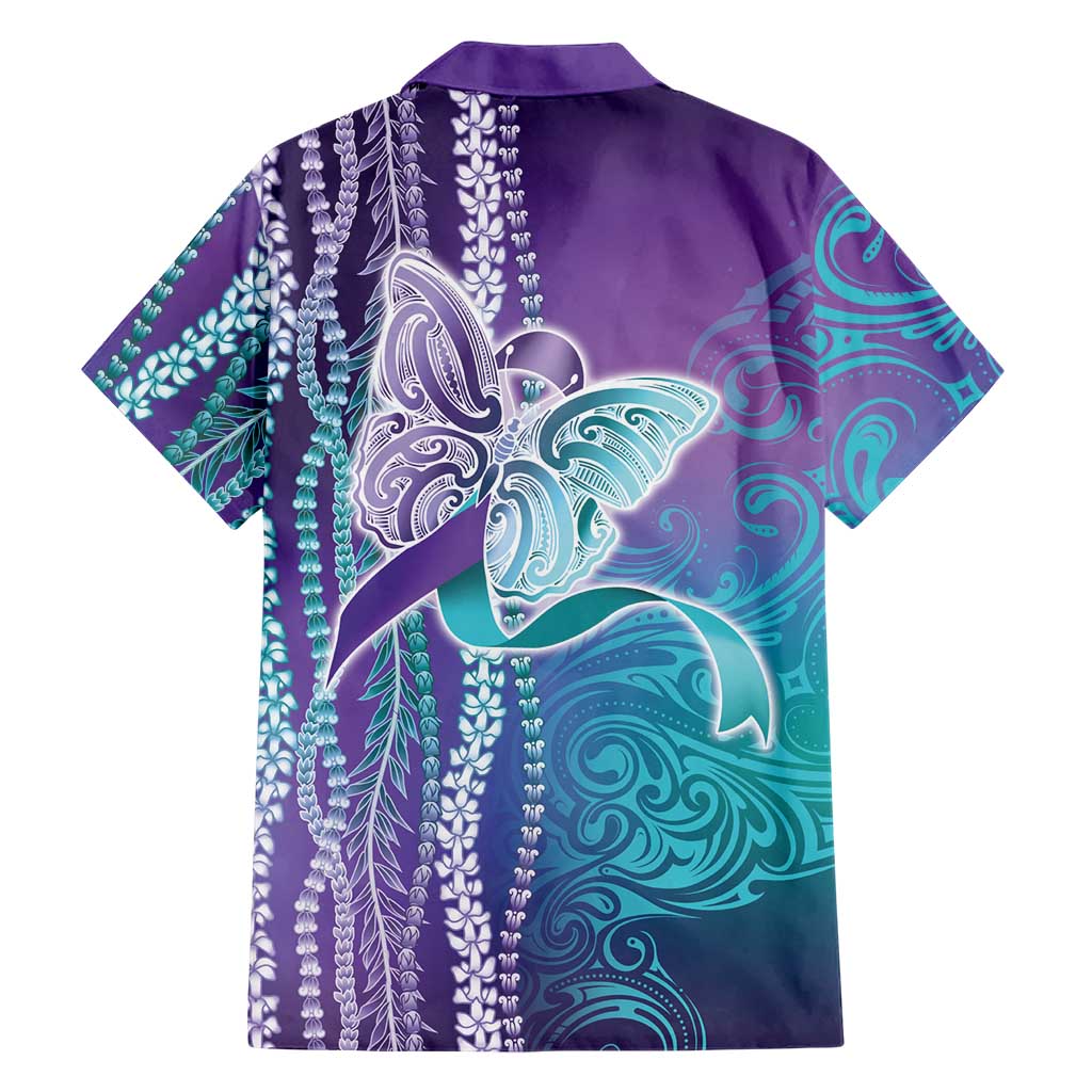 Suicide Prevention Awareness Family Matching Off Shoulder Maxi Dress and Hawaiian Shirt Maile Pikake Lokelani Crown Flower Lei Inspired