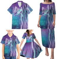 Suicide Prevention Awareness Family Matching Puletasi and Hawaiian Shirt Maile Pikake Lokelani Crown Flower Lei Inspired