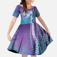 Suicide Prevention Awareness Family Matching Summer Maxi Dress and Hawaiian Shirt Maile Pikake Lokelani Crown Flower Lei Inspired
