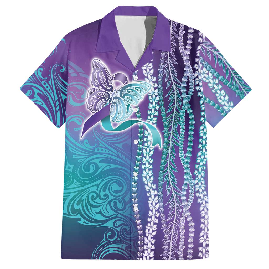 Suicide Prevention Awareness Hawaiian Shirt Maile Pikake Lokelani Crown Flower Lei Inspired