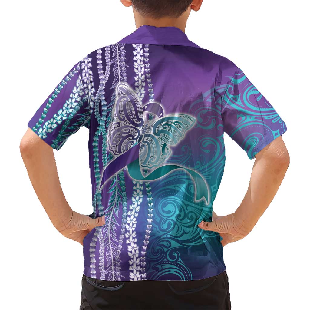 Suicide Prevention Awareness Hawaiian Shirt Maile Pikake Lokelani Crown Flower Lei Inspired