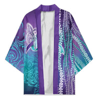 Suicide Prevention Awareness Kimono Maile Pikake Lokelani Crown Flower Lei Inspired LT9 Unisex Multicolor - Polynesian Pride