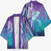 Suicide Prevention Awareness Kimono Maile Pikake Lokelani Crown Flower Lei Inspired LT9 - Polynesian Pride
