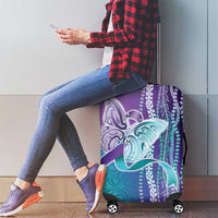 Suicide Prevention Awareness Luggage Cover Maile Pikake Lokelani Crown Flower Lei Inspired LT9 - Polynesian Pride