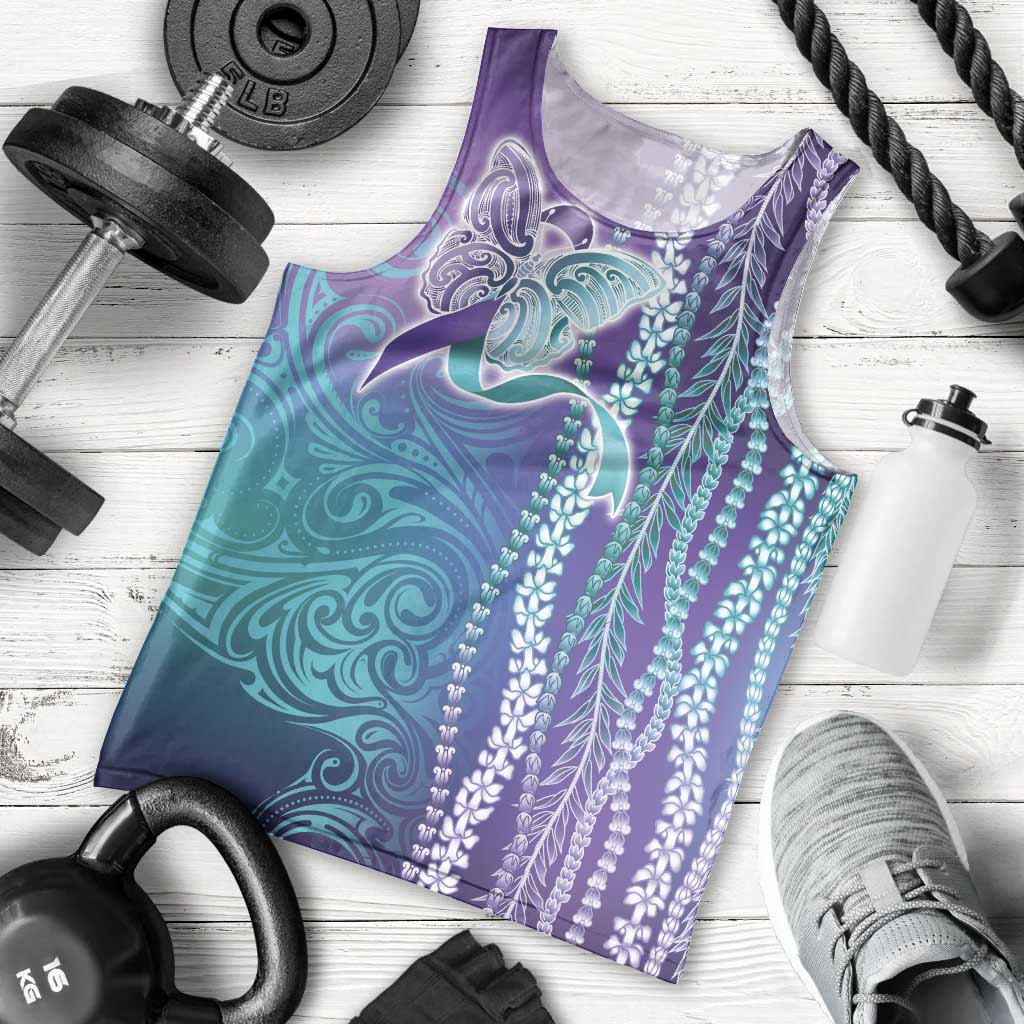 Suicide Prevention Awareness Men Tank Top Maile Pikake Lokelani Crown Flower Lei Inspired