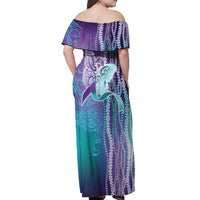 Suicide Prevention Awareness Off Shoulder Maxi Dress Maile Pikake Lokelani Crown Flower Lei Inspired LT9 - Polynesian Pride