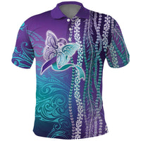 Suicide Prevention Awareness Polo Shirt Maile Pikake Lokelani Crown Flower Lei Inspired