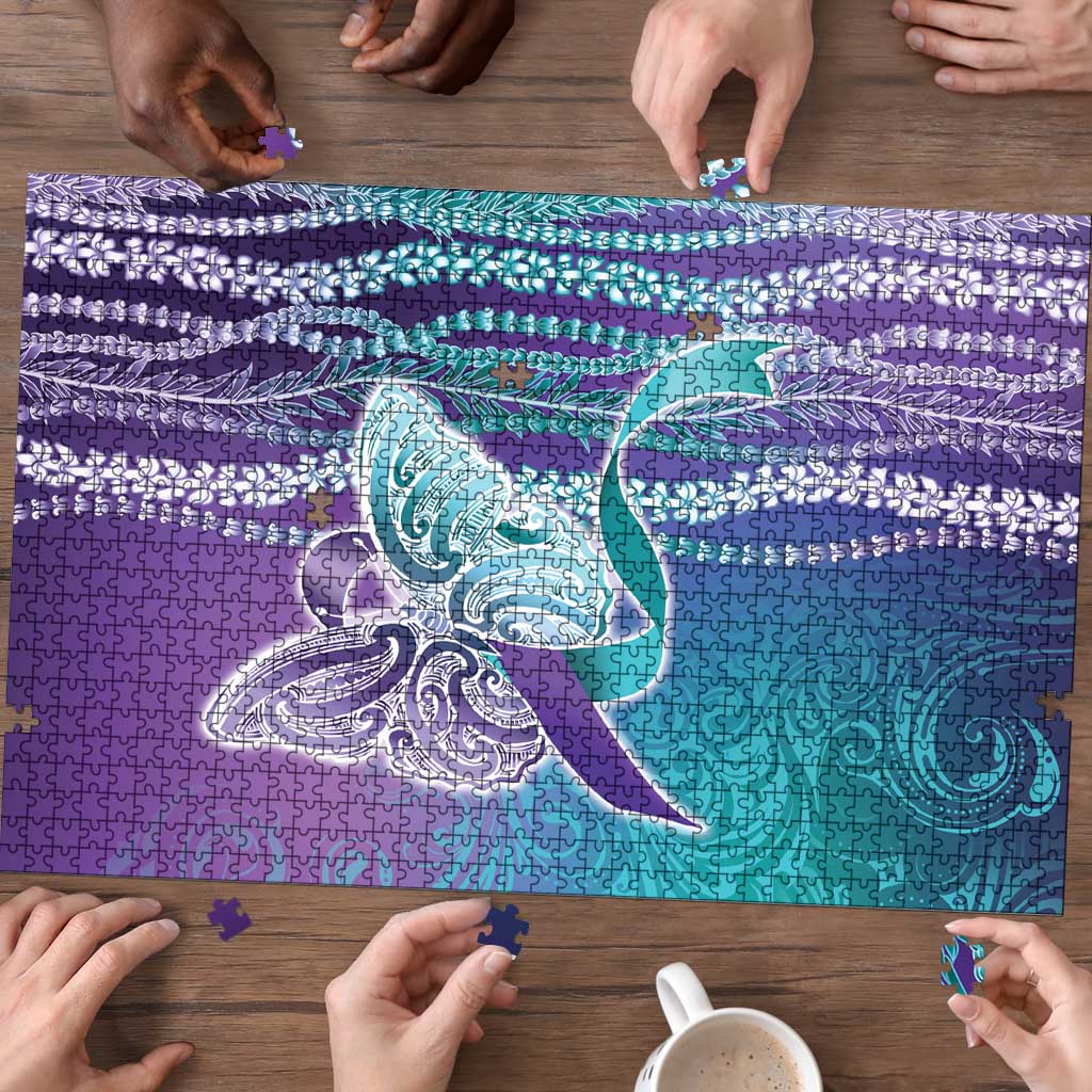 Suicide Prevention Awareness Puzzle Maile Pikake Lokelani Crown Flower Lei Inspired