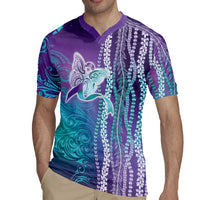 Suicide Prevention Awareness Rugby Jersey Maile Pikake Lokelani Crown Flower Lei Inspired