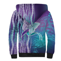 Suicide Prevention Awareness Sherpa Hoodie Maile Pikake Lokelani Crown Flower Lei Inspired LT9 - Polynesian Pride