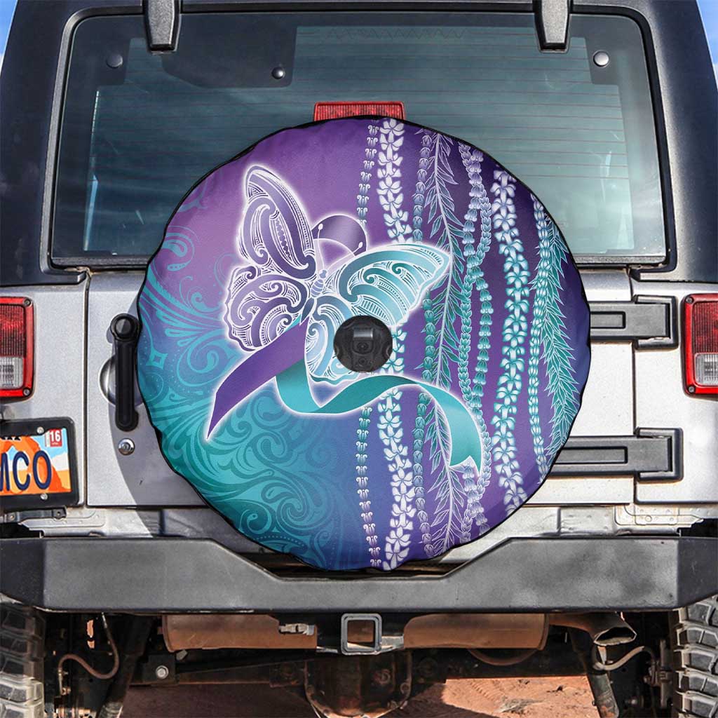 Suicide Prevention Awareness Spare Tire Cover Maile Pikake Lokelani Crown Flower Lei Inspired