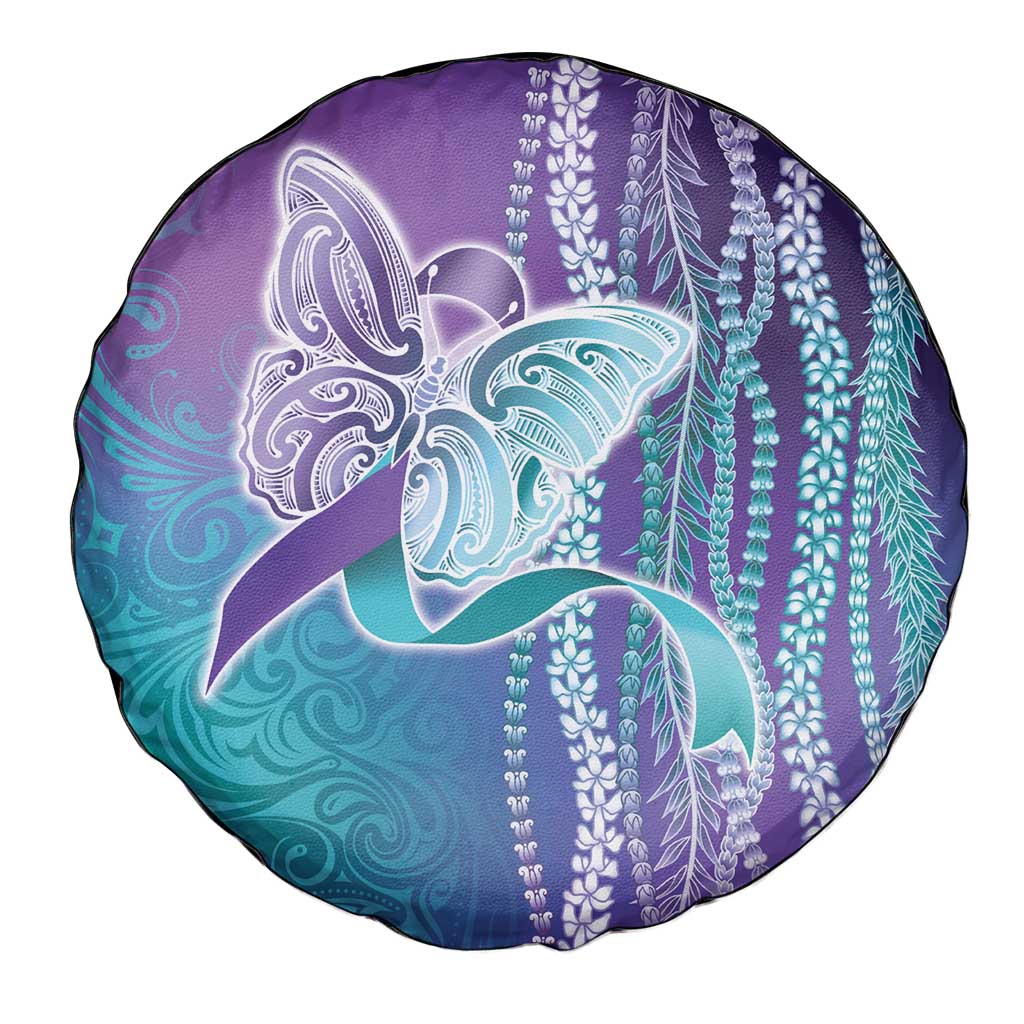 Suicide Prevention Awareness Spare Tire Cover Maile Pikake Lokelani Crown Flower Lei Inspired