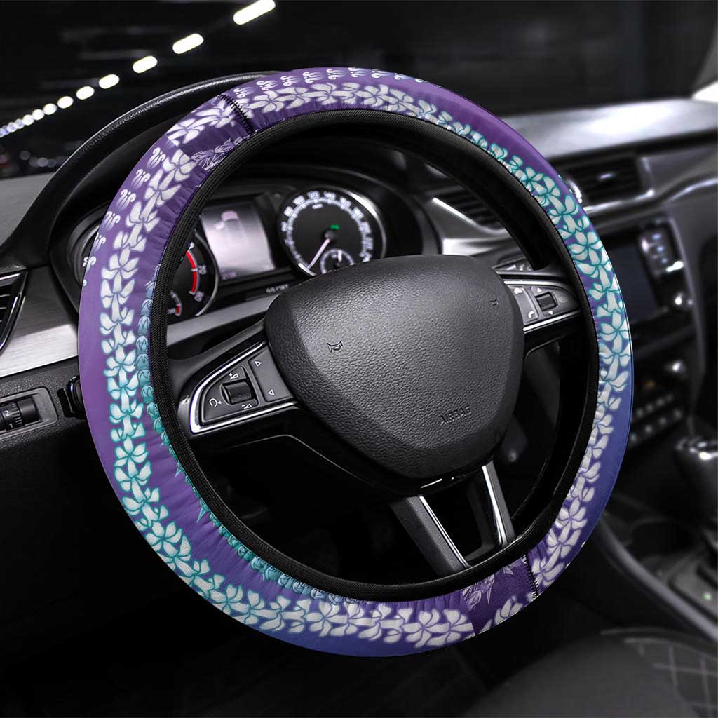 Suicide Prevention Awareness Steering Wheel Cover Maile Pikake Lokelani Crown Flower Lei Inspired LT9 Universal Fit Multicolor - Polynesian Pride