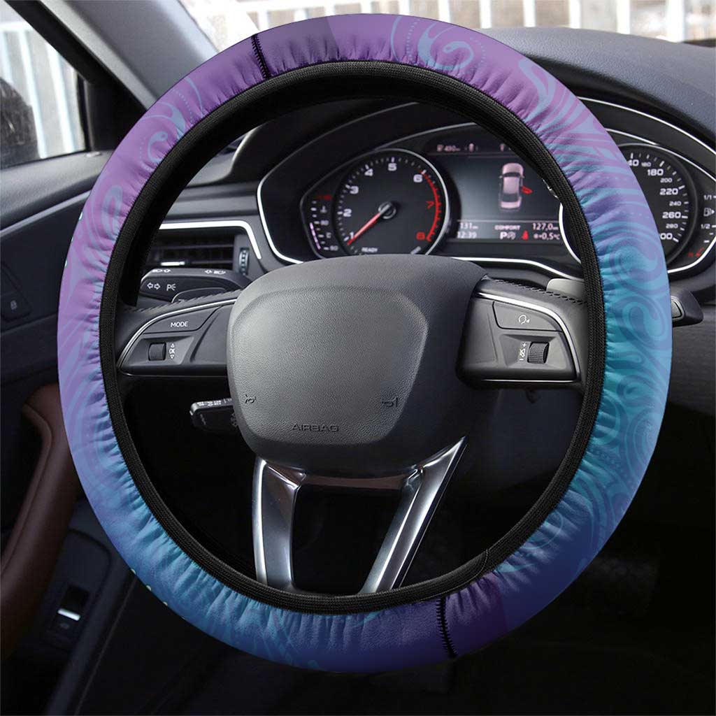 Suicide Prevention Awareness Steering Wheel Cover Maile Pikake Lokelani Crown Flower Lei Inspired LT9 - Polynesian Pride