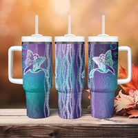 Suicide Prevention Awareness Tumbler With Handle Maile Pikake Lokelani Crown Flower Lei Inspired