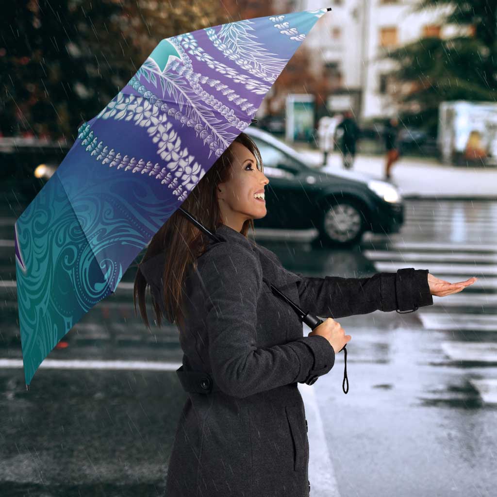 Suicide Prevention Awareness Umbrella Maile Pikake Lokelani Crown Flower Lei Inspired