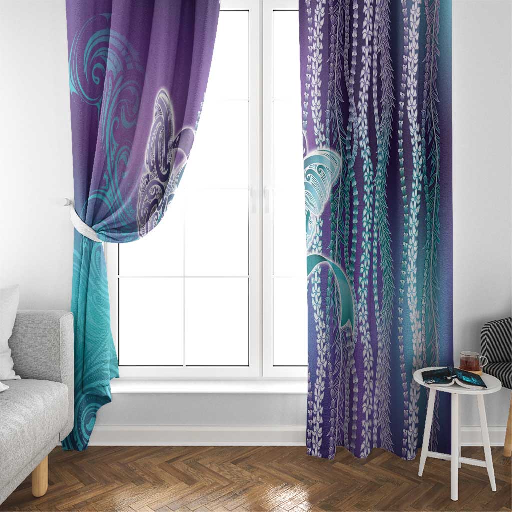 Suicide Prevention Awareness Window Curtain Maile Pikake Lokelani Crown Flower Lei Inspired