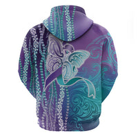 Suicide Prevention Awareness Zip Hoodie Maile Pikake Lokelani Crown Flower Lei Inspired LT9 - Polynesian Pride