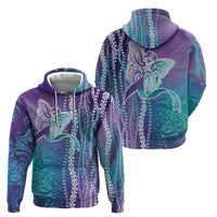 Suicide Prevention Awareness Zip Hoodie Maile Pikake Lokelani Crown Flower Lei Inspired LT9 - Polynesian Pride